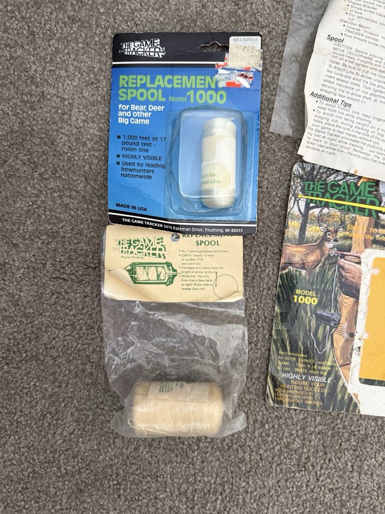 Game Tracker 1000 Unit Spooled Up Plus 2 Additional Spools- New Old Stock