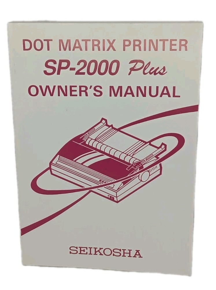 Seikosha Sp-2000 Plus MATRIX Printer For Commodore MANUAL ONLY