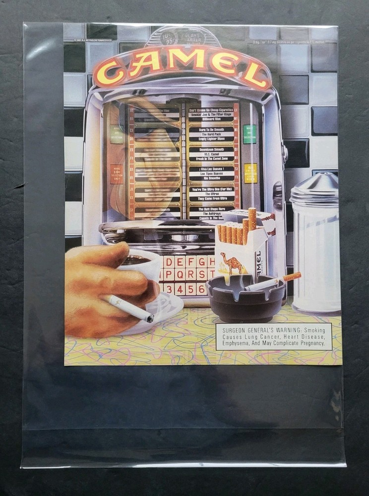 Camel Cigarettes Diner Jukebox Promo Print Advertisement 1992