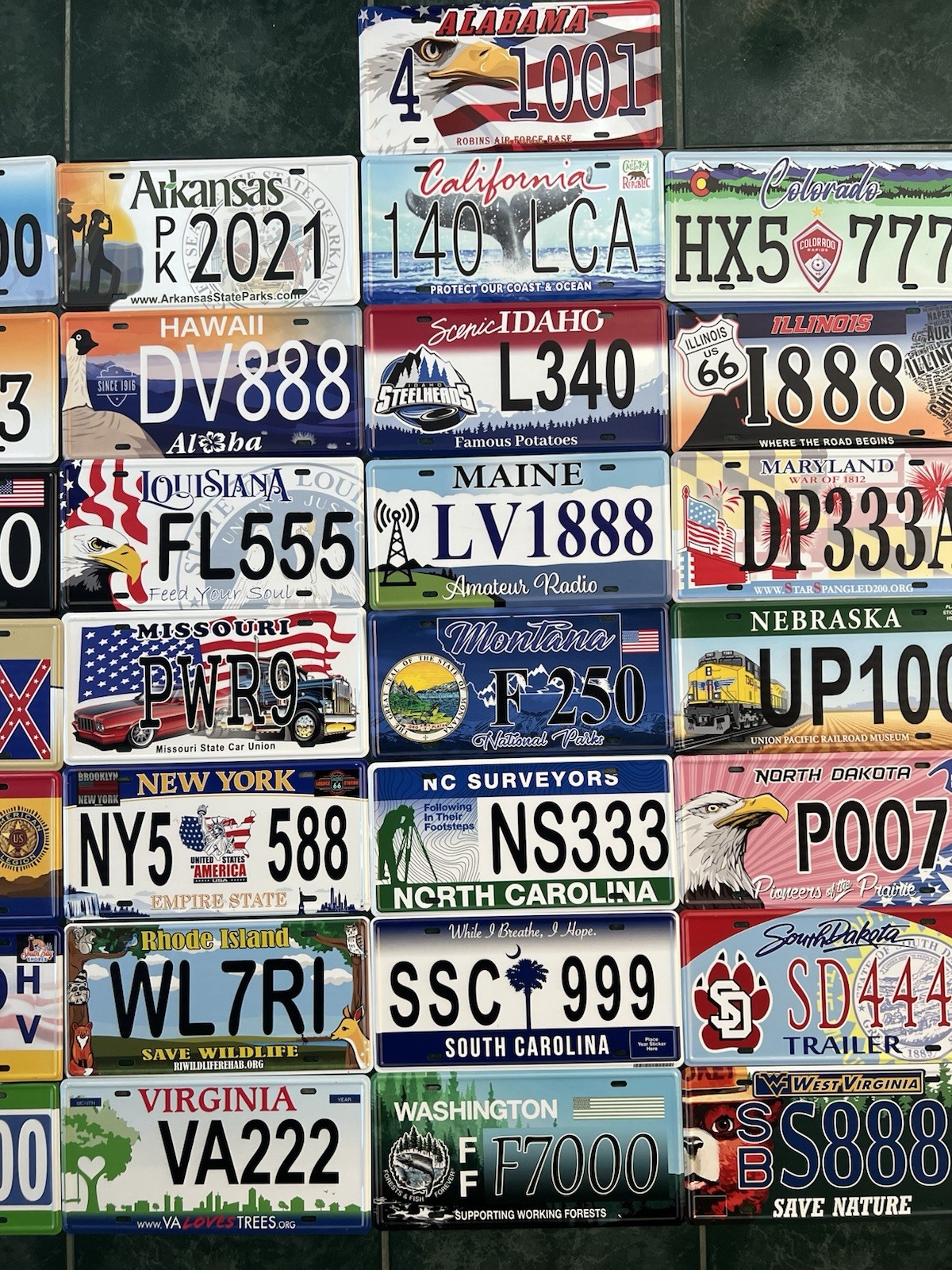 COMPLETE SET - ALL 50 STATES USA LICENSE PLATES LOT REPLICA FOR DECORATION ONLY!