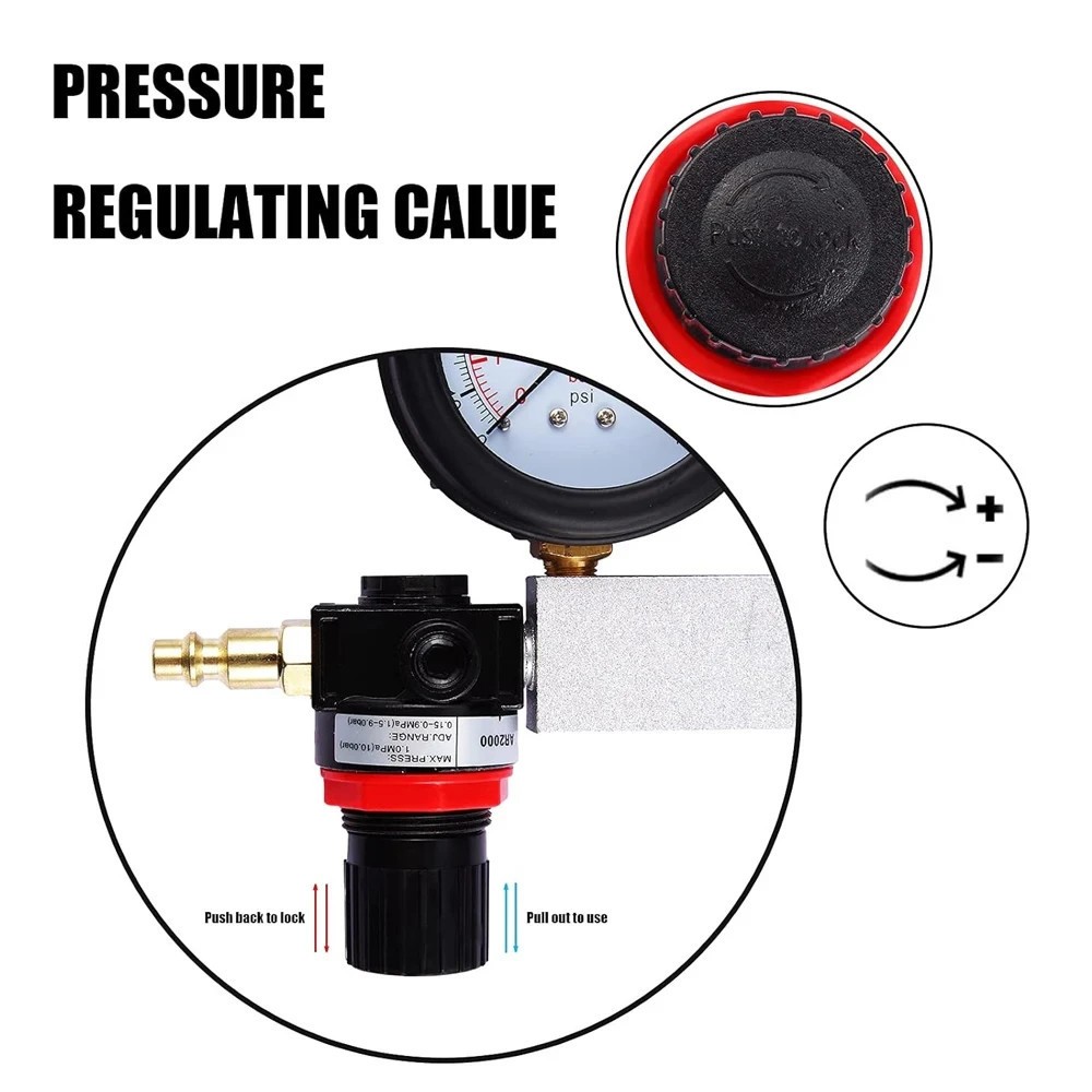 Cylinder Leak Down Tester Petrol Engine Compression Leakage Detector Tool Kit
