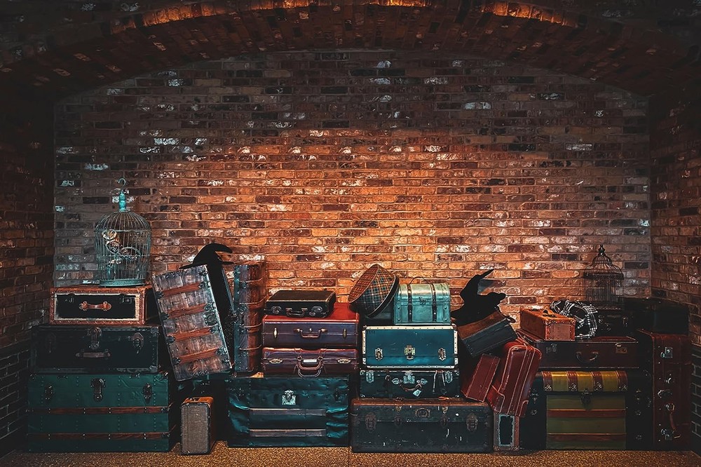 Platform 9 Train Station Backdrop Wizard School Brown Black Brick Wall 5X3FT