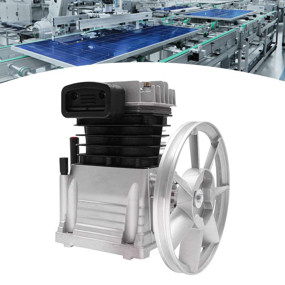 2 Cylinders Piston Air Compressor Pump Head 3HP Air Compressor Pump Head Silver