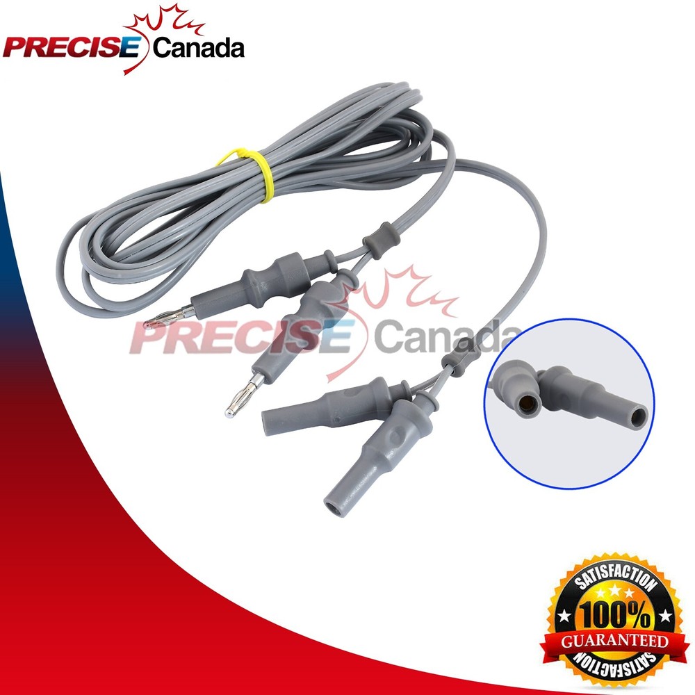 2 Reusable Bipolar Forceps Cable Autoclavable Silicon Forceps Cord Gray EL-084