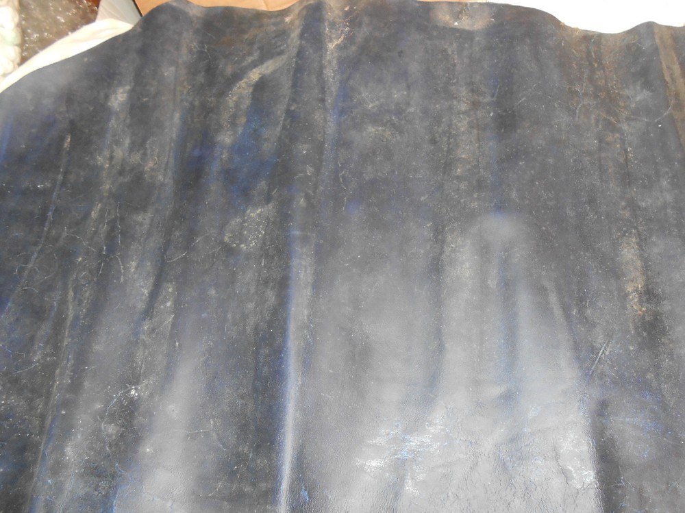 6 SQ FT BLUE GRAIN LEATHER FROM FIRE SALVAGE