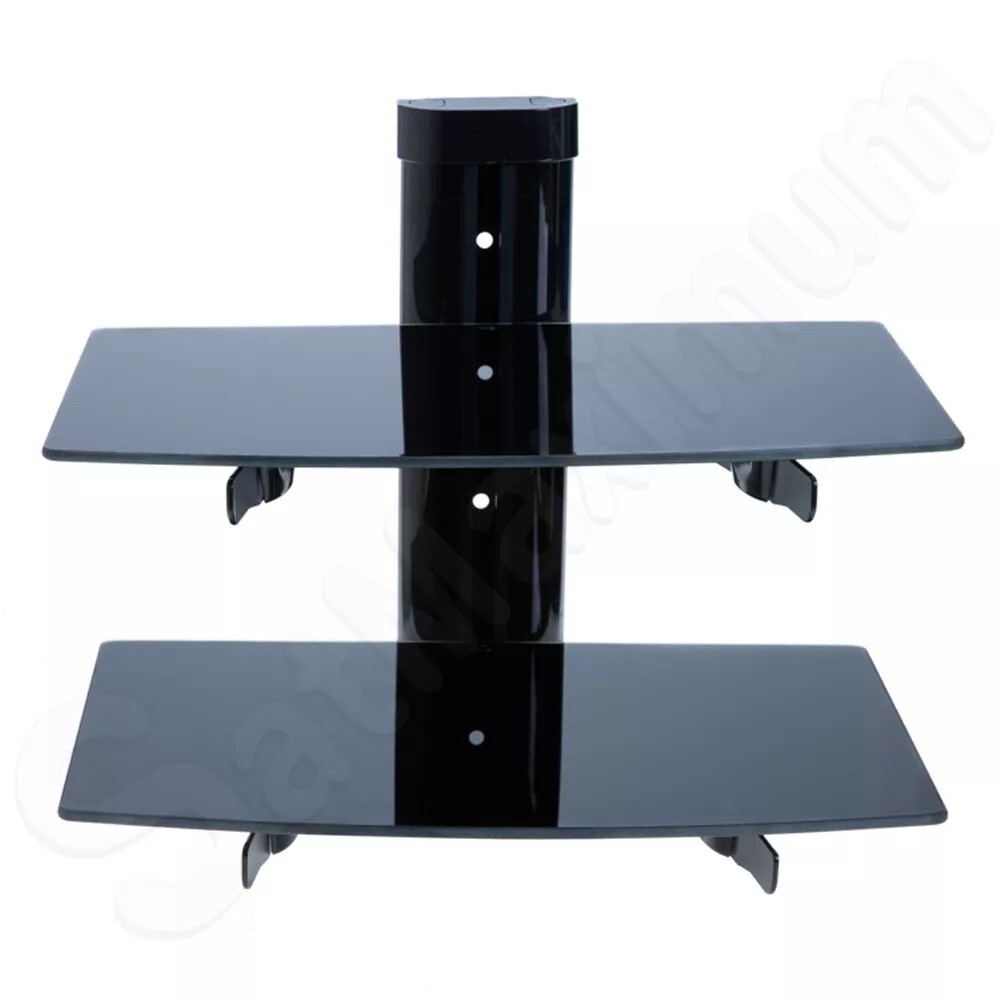 Adjustable Dual Shelf Wall Mount for TV Component Cable Box Consoles DVD Bracket