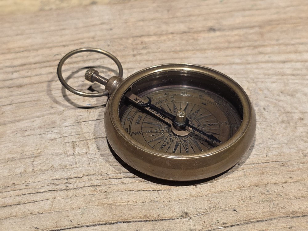 Antique Style Solid Brass Pocket Compass