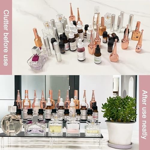 2 Pack 15.75" Acrylic Riser Display Stand - Clear 3 Tier Shelf for Figures & Cup