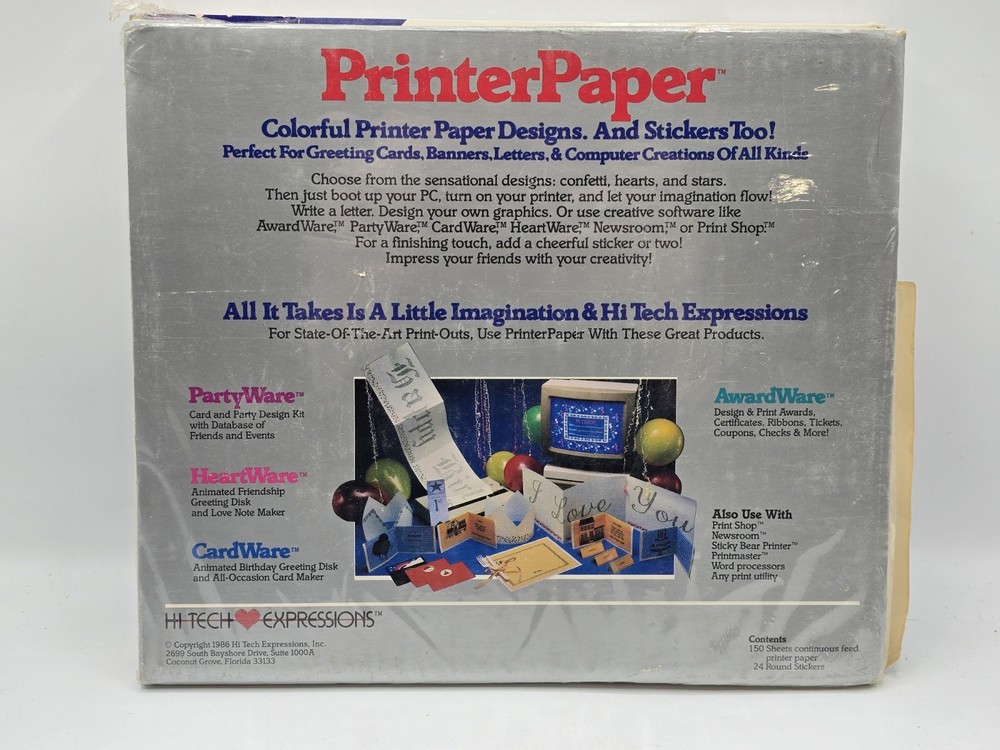 2 Hi Tech Expressions Continuous Printer Paper Lot Dot Matrix Greeting Paper