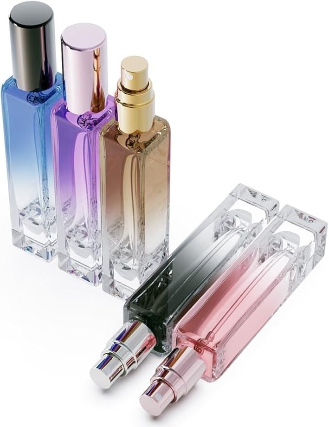 5PCS 10ml Refillable Travel Perfume Atomizer Bottles,Mini Empty Colorful Cologne