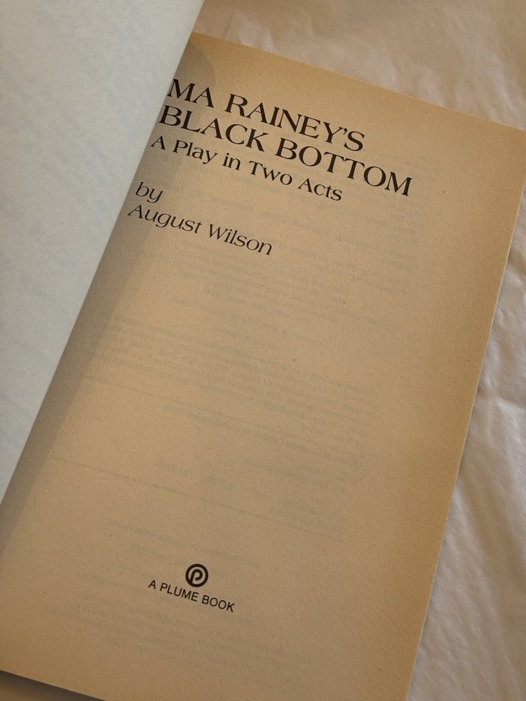 MA RAINEY’S BLACK BOTTOM August Wilson - SCRIPT Plume Penguin