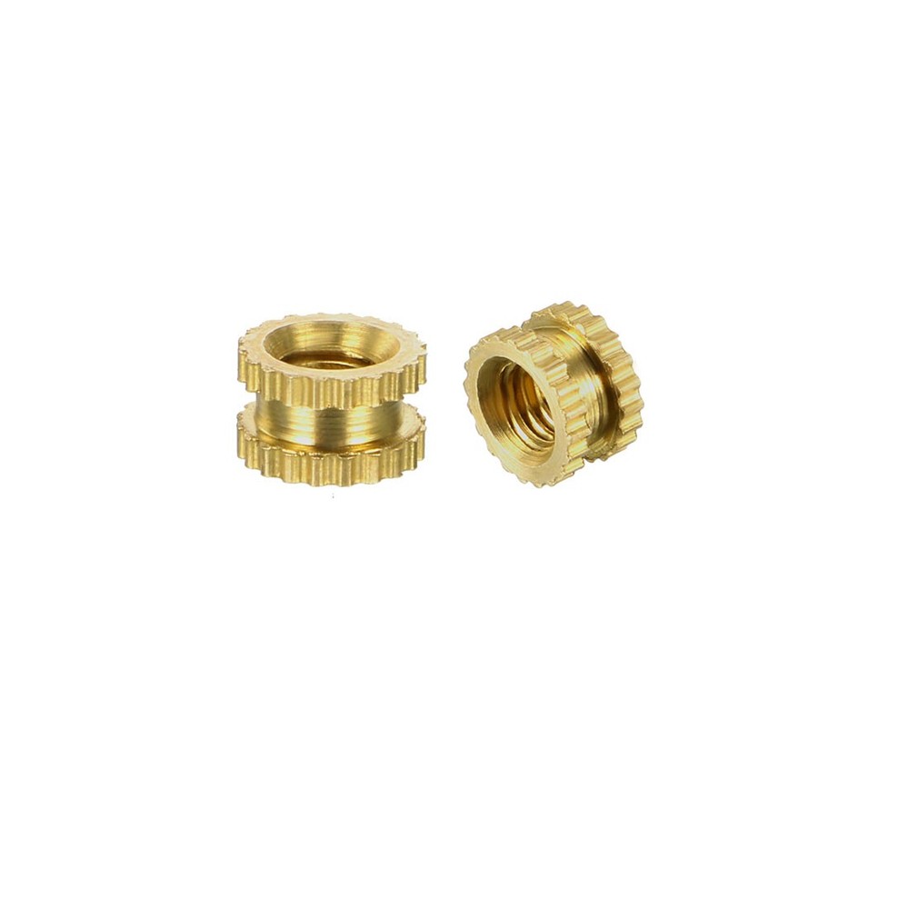 100pcs Knurled Threaded Insert M3 x 3mm x 5mm Female Thread Brass Embedment Nuts