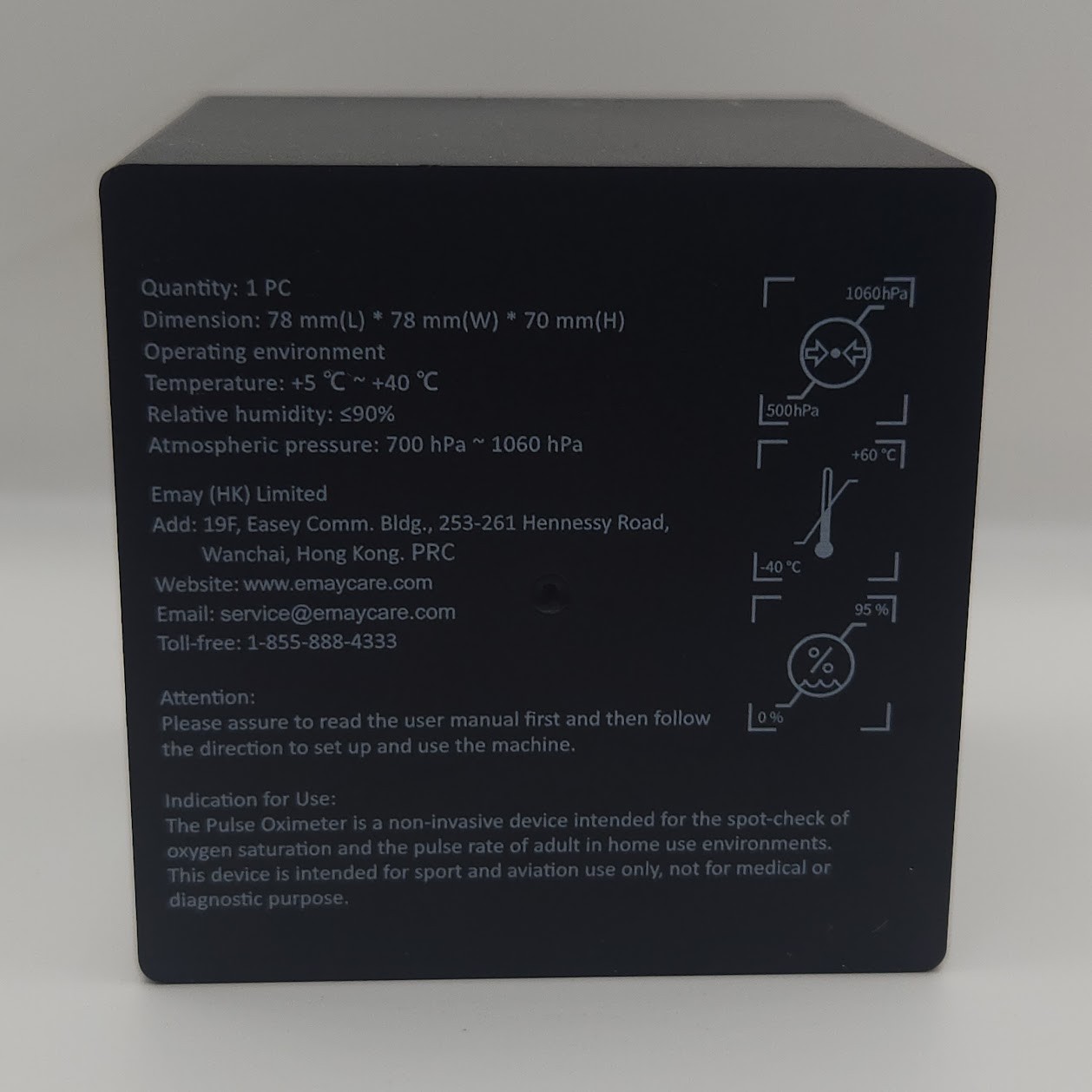 EMAY SleepO2 Wrist Recording Pulse Oximeter Continuous Oxygen Monitor