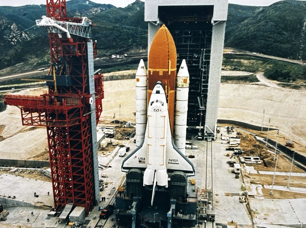 1985 NASA KSC Space Shuttle Enterprise Vandenberg CA Presentation Transparency