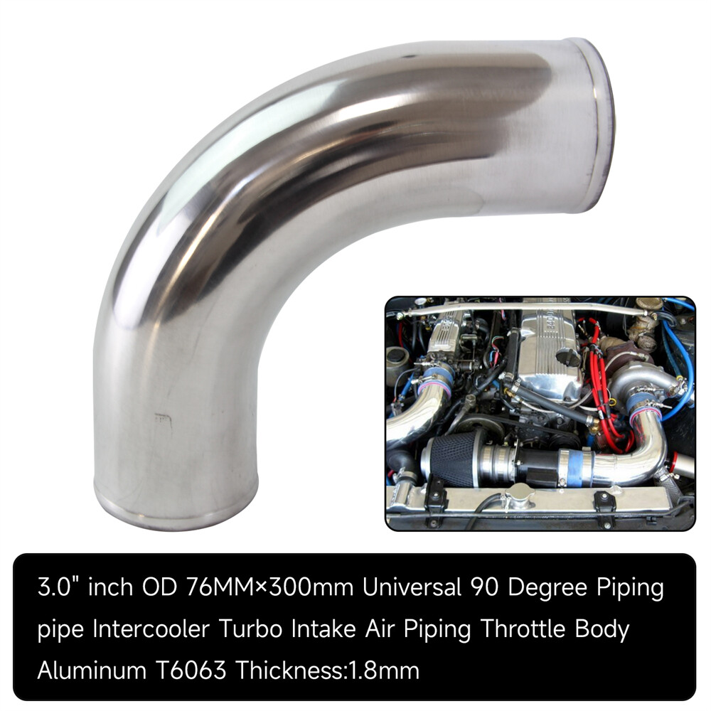 76mm 3" Inch 90 Degree Elbow Aluminum Turbo Intercooler Pipe Piping Tubing SL