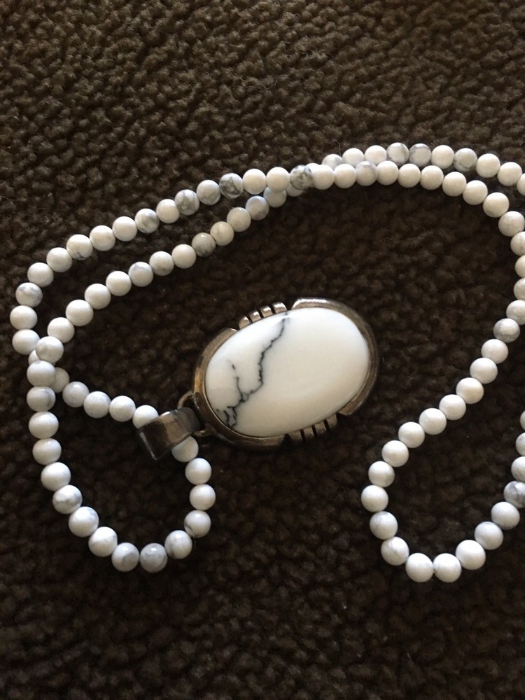 Native American White Turquoise Necklace