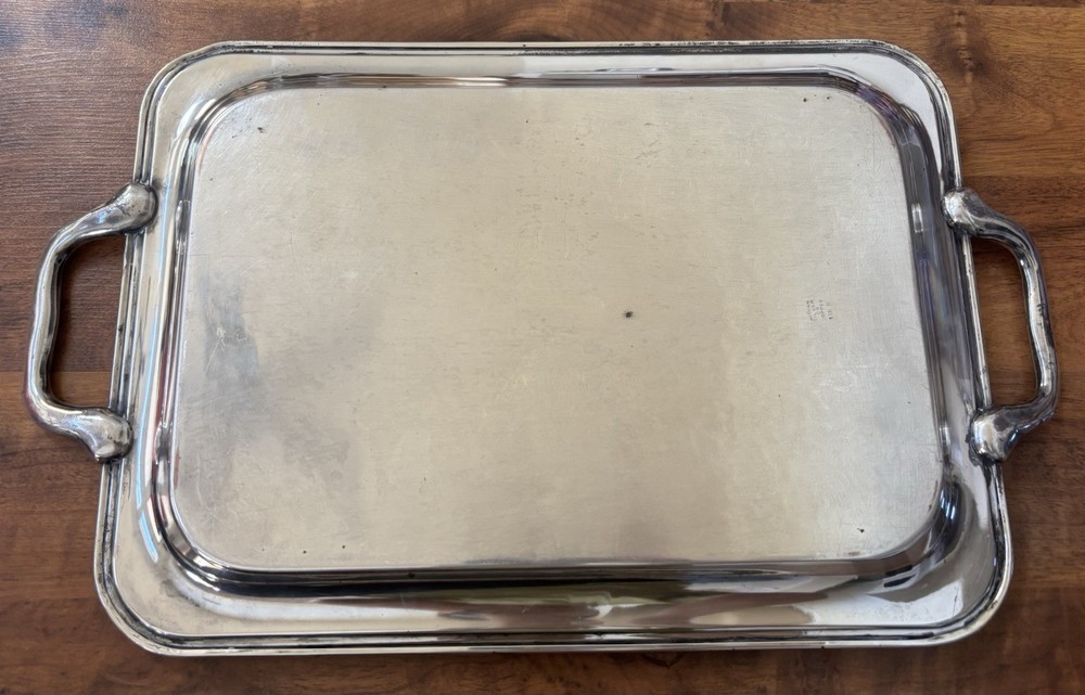 Vintage Gotham Silver on Copper Large Rectangular Serving Tray 11”x15” Floral