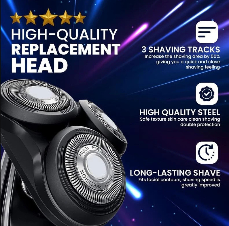 Replacement Complete Head Assembly for Philips Norelco Series 5000 Shavers