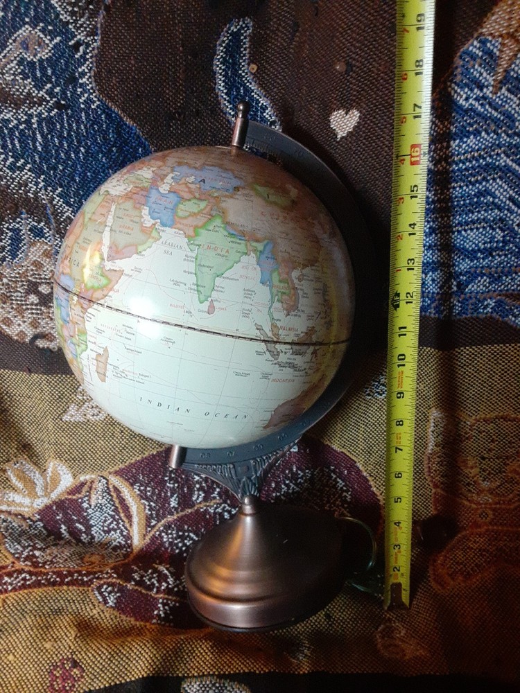Light Up Glowing World Globe Earth Educational Fun Decor Nice Base Design Retro