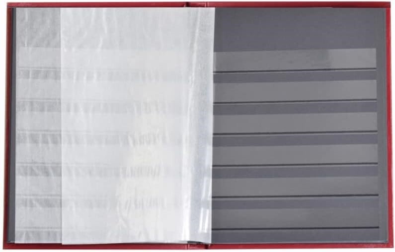 Stamp Collection Album Stockbook 6.5x9 32 Black Page Long Term Red A5 Lighthouse