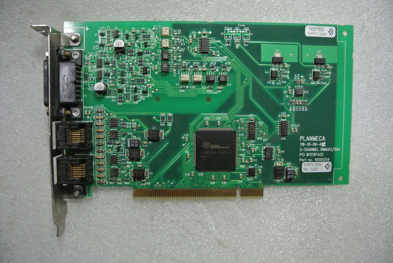 PLANMECA 2-CHANNEL DIMAX2/DIXI 10001254 PCI INTERFACE
