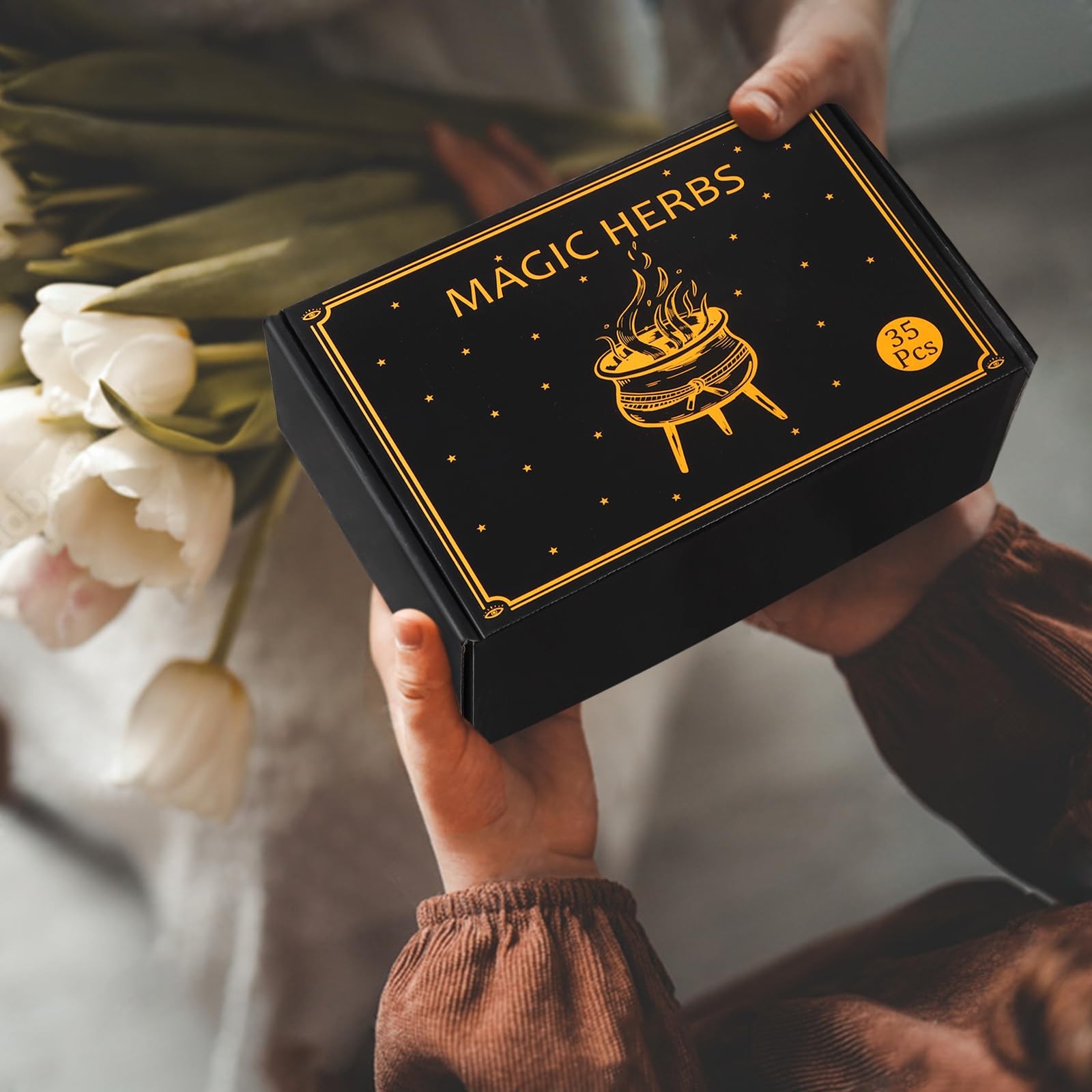 35Pcs Dried Herbs for Witchcraft Supplies, Herb Kit Witch...