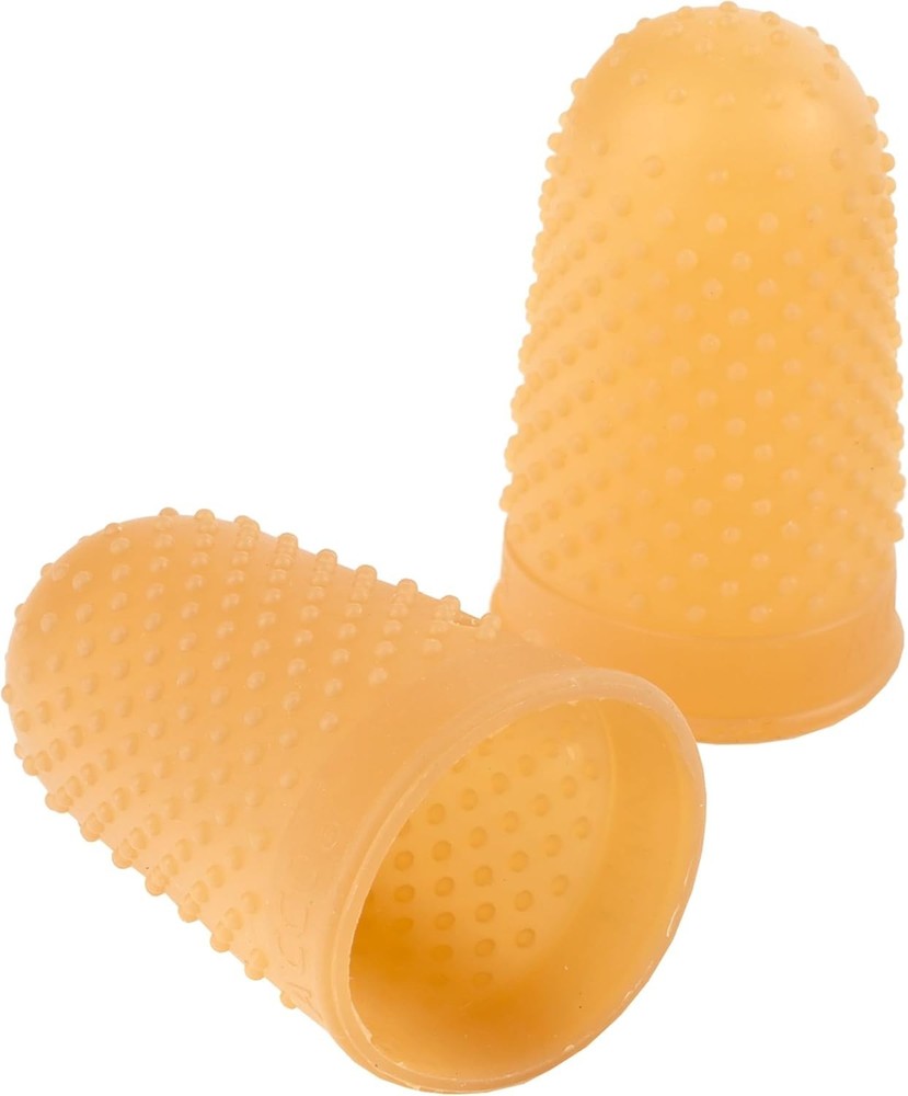 Professional Size 13 Amber Rubber Finger Tips – 12 Durable Tips for Documents
