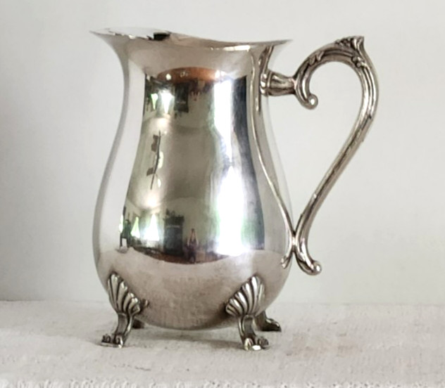 Vintage Silver Plate Footed Water Pitcher W. S. Blackinton 8-1/4"H