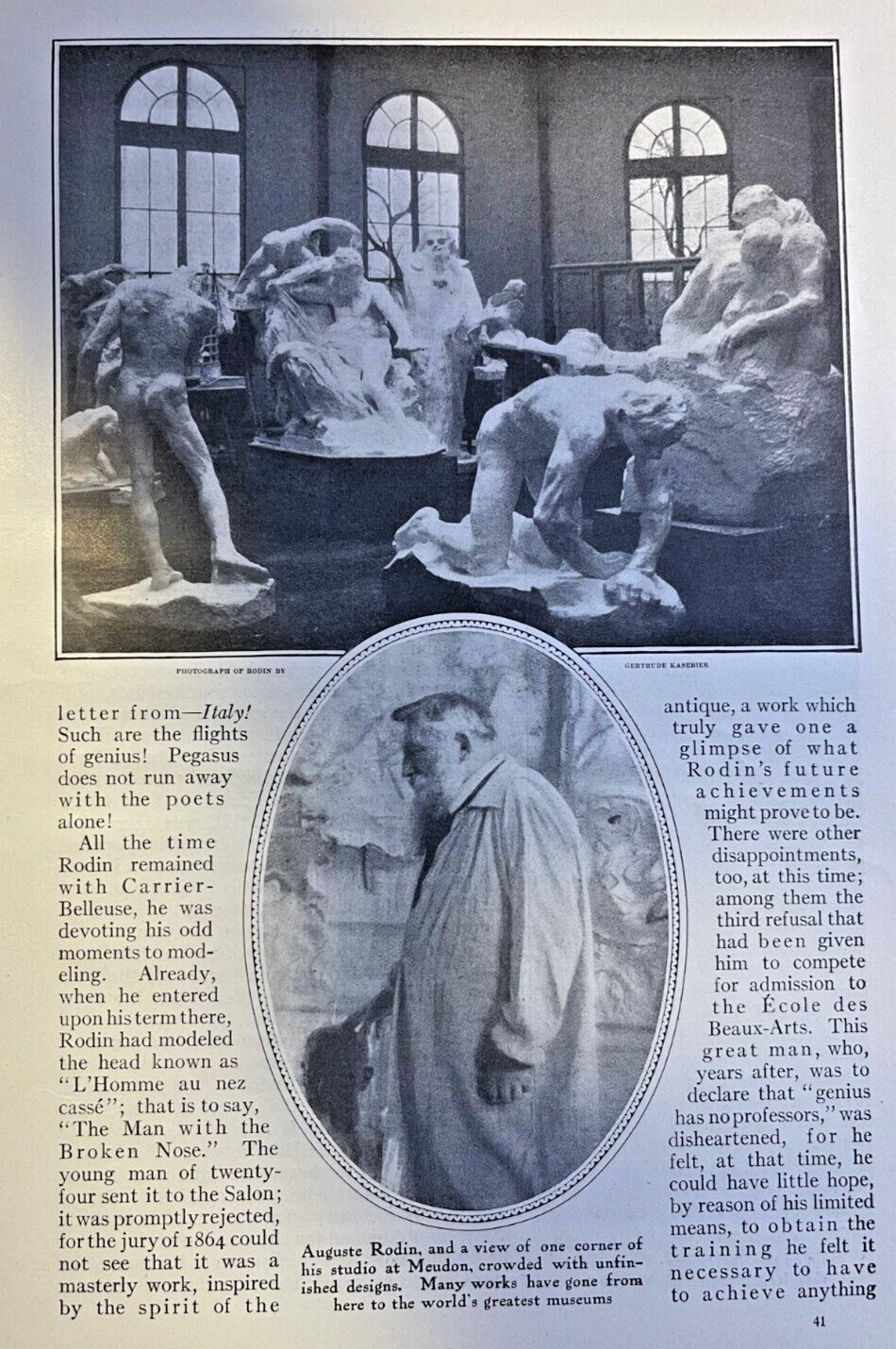 1911 Auguste Rodin Illustrated Book Edition Used Free Shipping