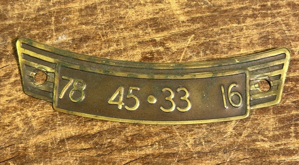 Antique Phonograph Brass Speed Indicator Plate Vintage Record Player Part