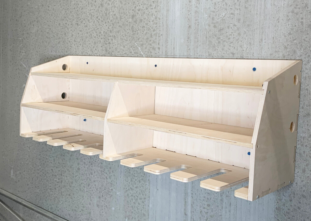 Cordless 10 Tool Holder Drill Impact Garage Storage Rack Wood Shelf Organizer