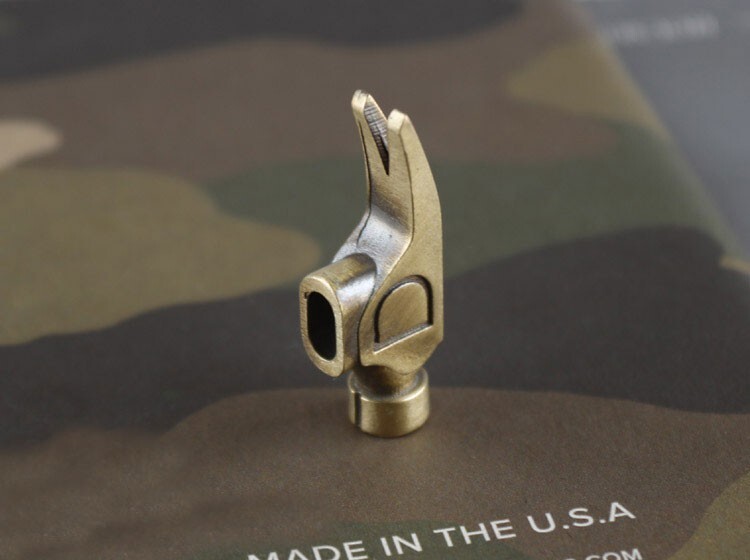 EDC Solid Retro Brass DIY Hammer Creative Crowbar Keychain Knife Pendant Tool