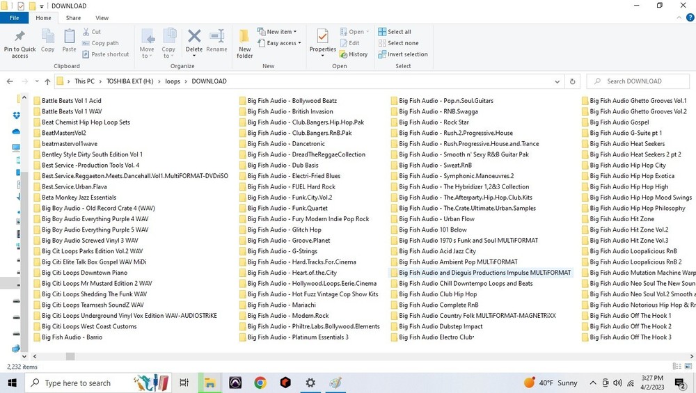 5TB hard drive full of loops, samples, refills, Rex, Native instrument programs