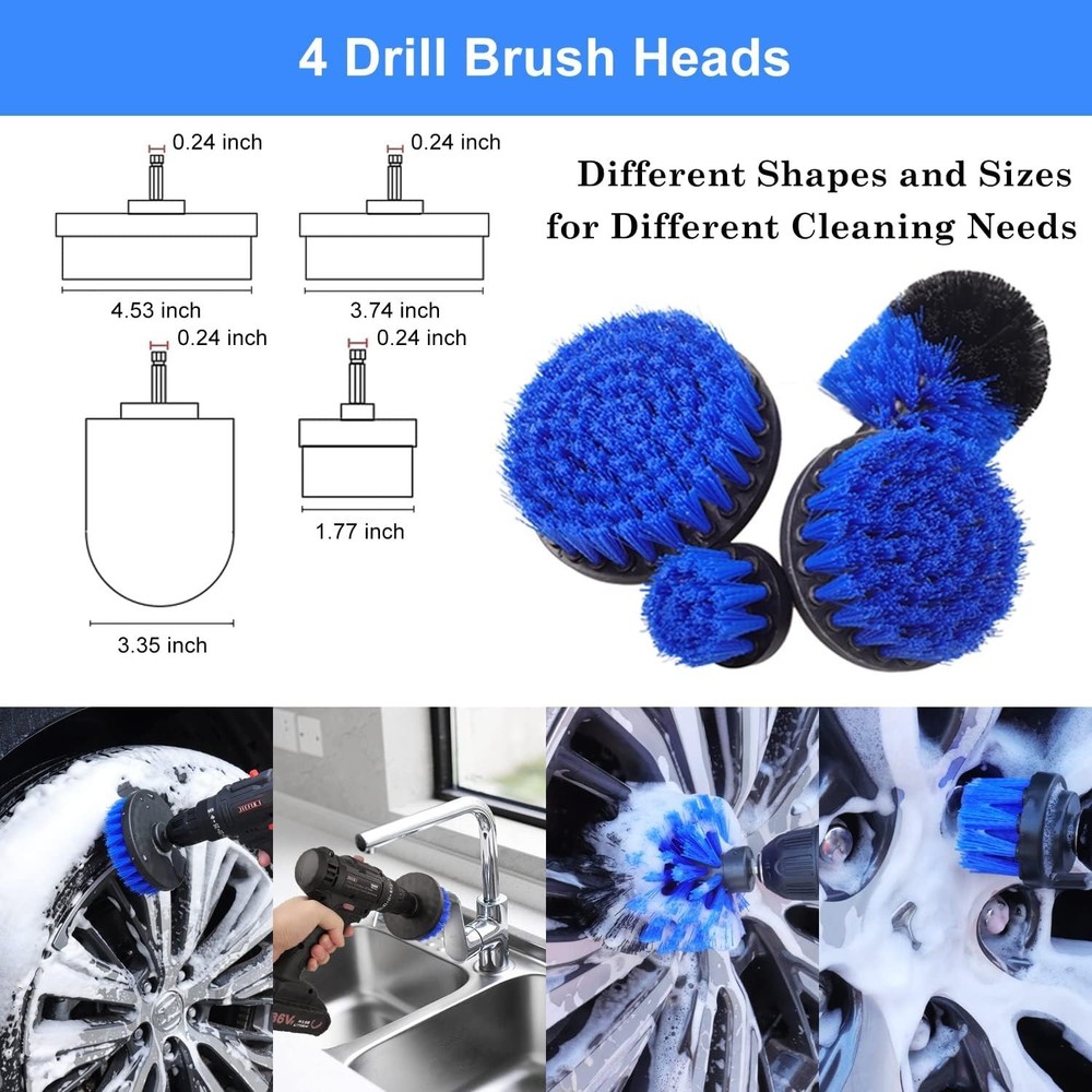 Professional 26-Pc Car Care Kit with Drill Brushes & Long Handled Tools