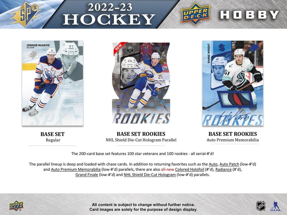 2022/23 UPPER DECK SPX HOCKEY HOBBY BOX