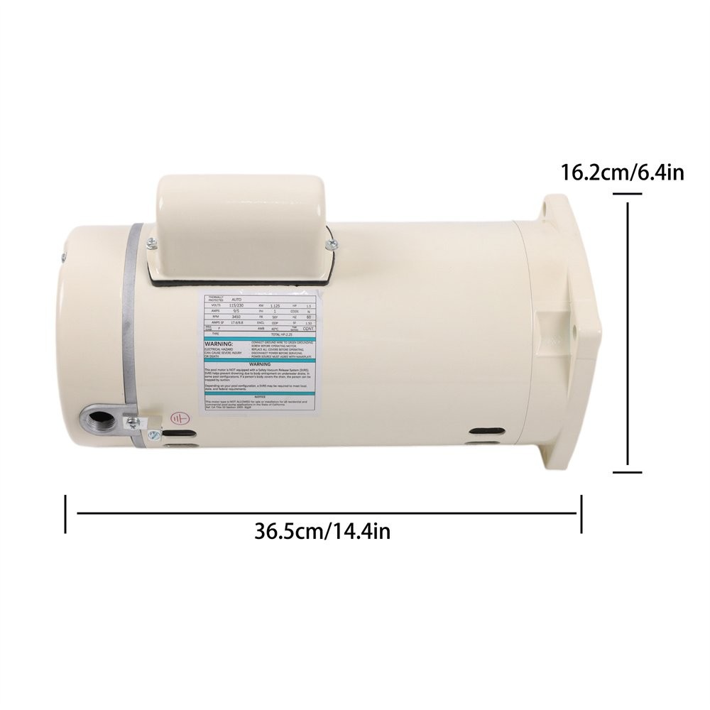 1.5HP Pool Pump Motor Solid Replacement 071315S 355012S 56Y Square Frame Flange