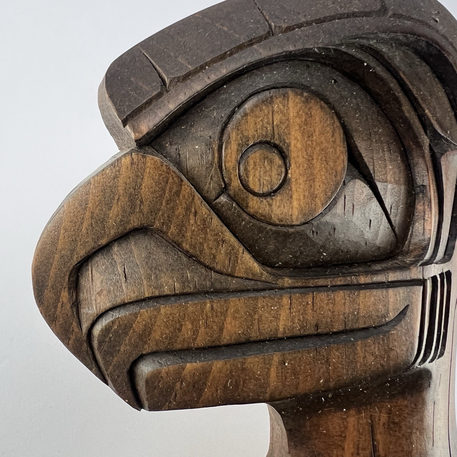 Vtg Joe Bob First Nations Wood Carving Eagle Wall Plaque z3q