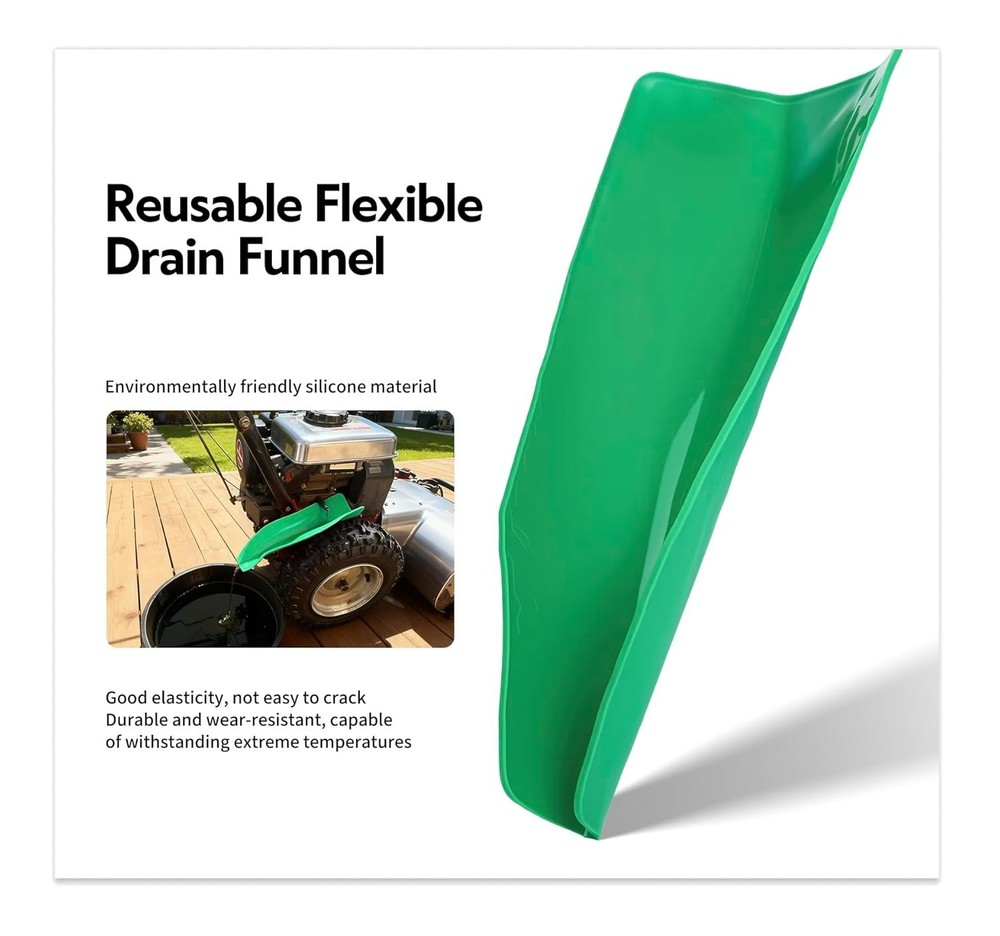 3PCS Reusable Oil Funnel Flexible Draining Tool Form a Foldable Funnel Moldable
