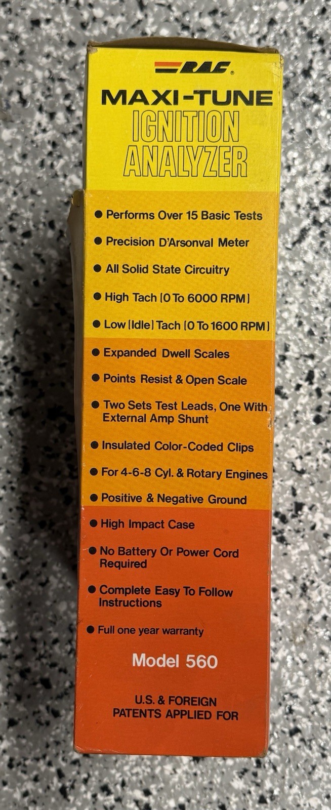 RAC Ignition Analyzer Maxi-Tune Dwell/ Tach Model 560 NOS New In Box