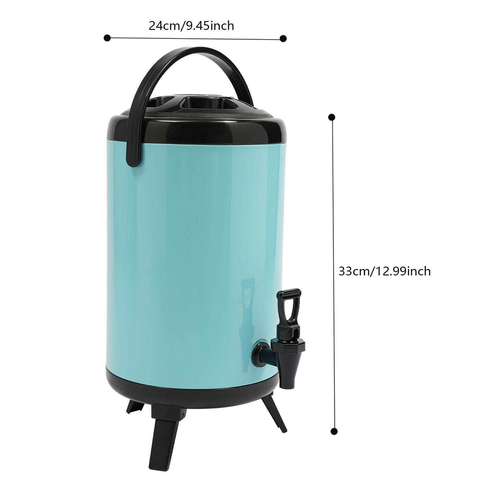 10L Stainless Steel Insulated Beverage Dispenser W/ Faucet for Hot Water Coffee