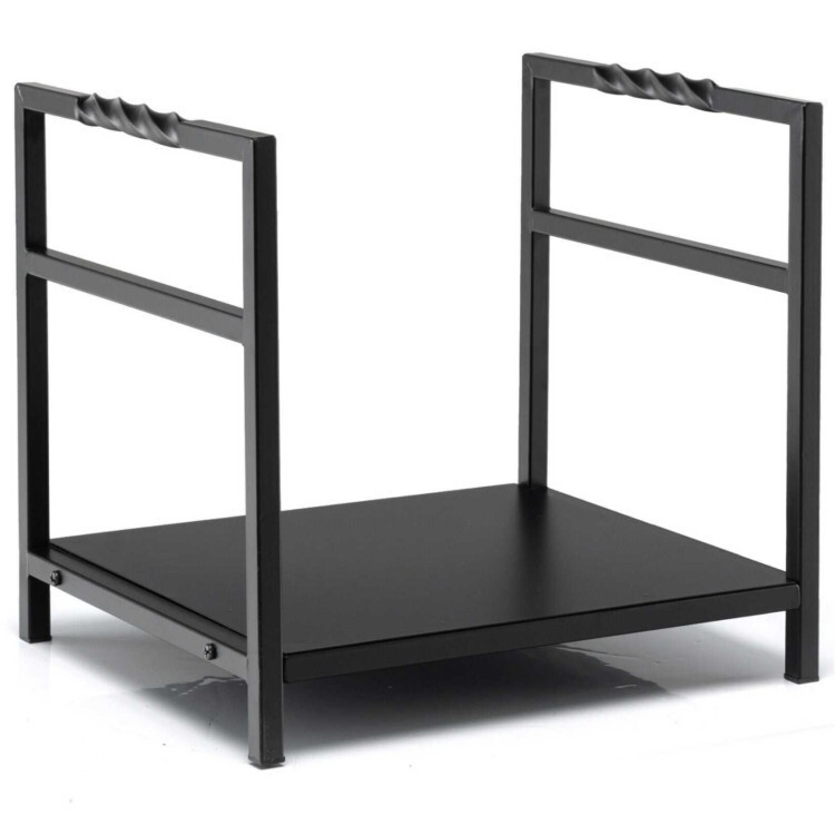 Heavy-duty Steel Firewood Storage Rack Log Holder w/Unique Handle & Raised Feet