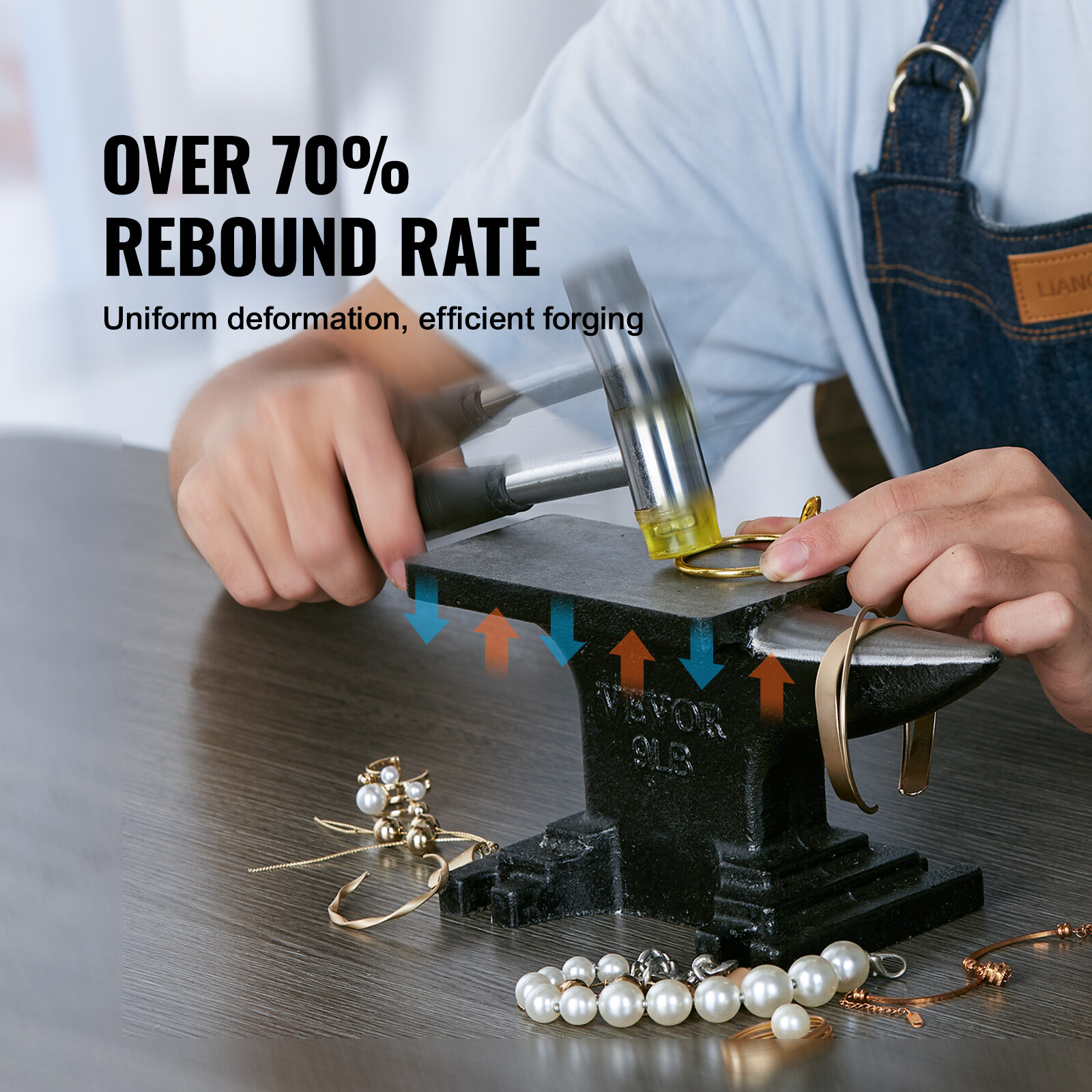 VEVOR Single Horn Anvil 8.8 lbs Cast Steel Anvil Blacksmith Forging Metalwork