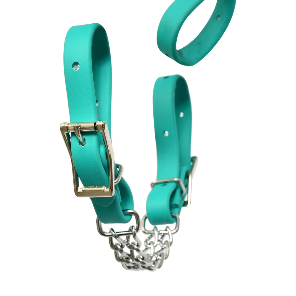 READY MADE- Horse size Teal CURB CHAIN