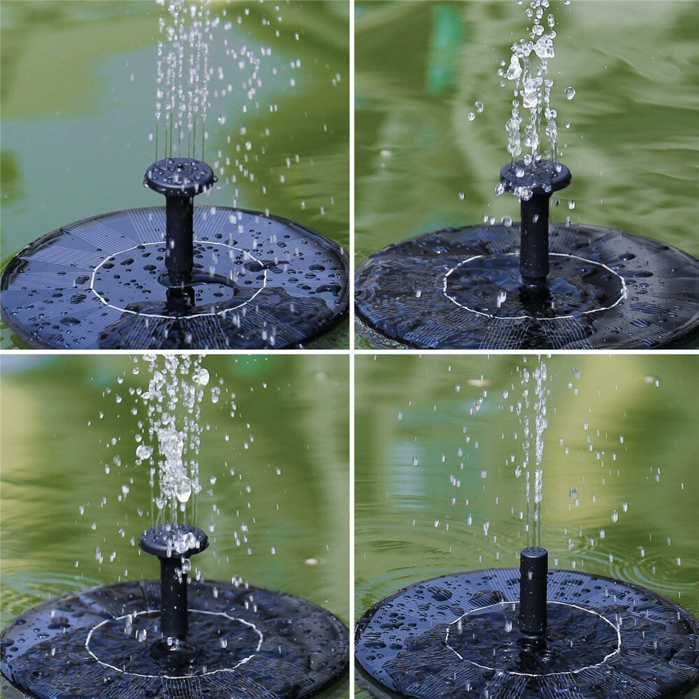 Solar Power Bird Bath Fountain Pump Upgrade 1.4W Solar Fountain 4 Nozzle