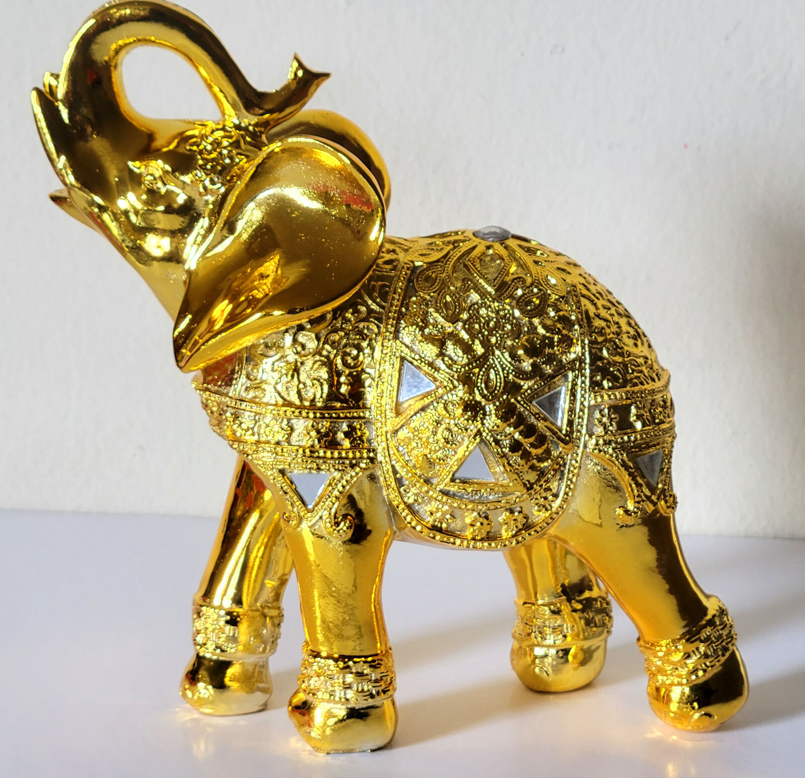 Feng Shui 8" Elegant Elephant Statue Lucky Figurine Gift Home Decor