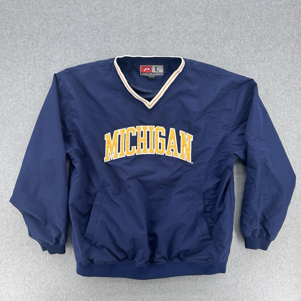 Vintage Michigan Wolverines Windbreaker Pullover Jacket Nylon Large