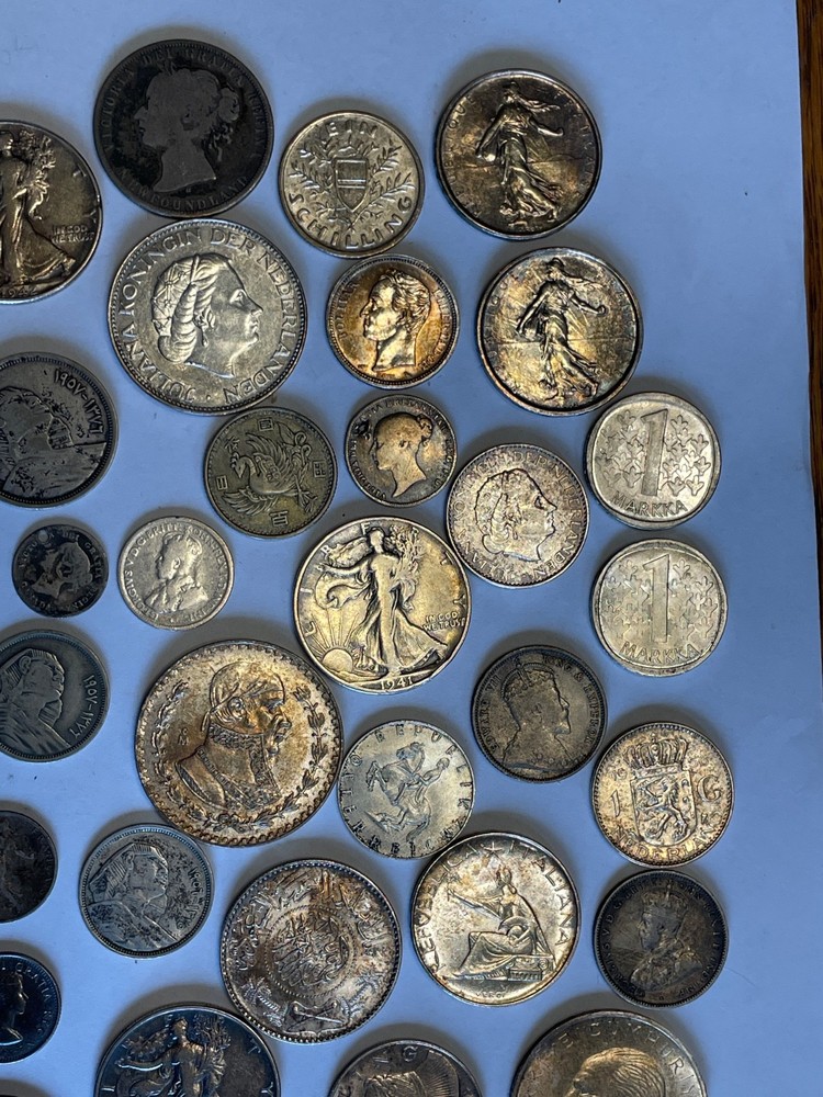 silver coins from around the world