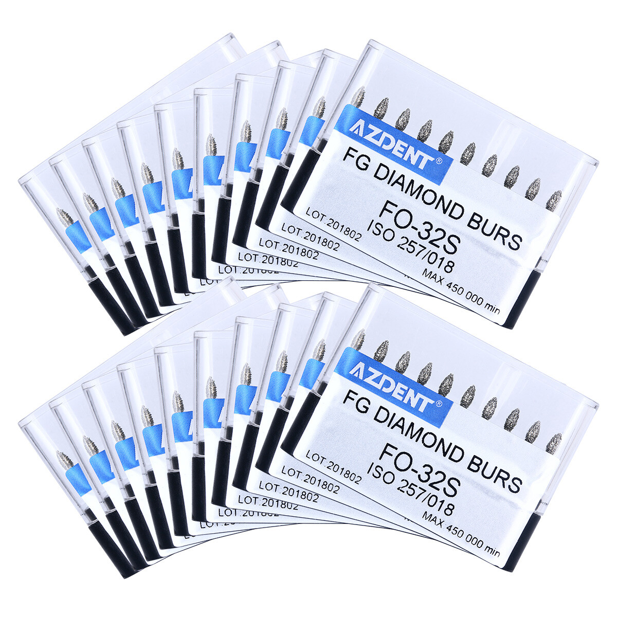 100pcs Dental Super Coarse Diamond FG Burs for High Speed Handpiece AZDENT