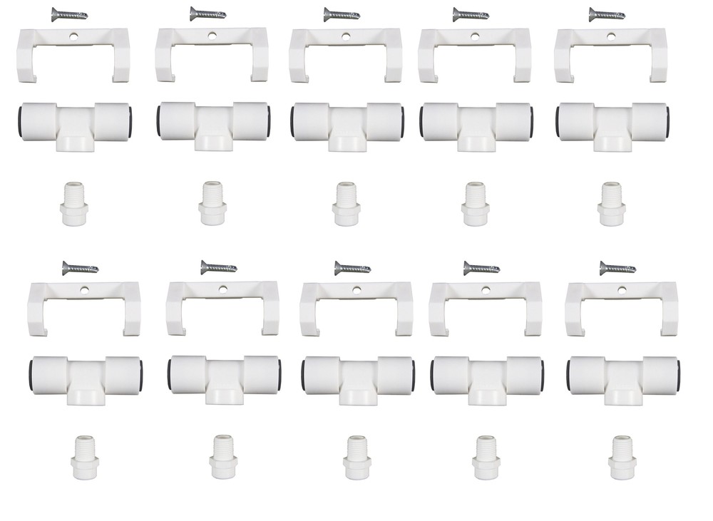 Misting Nozzle Tee Assembly 3/8" Push-in with Poly Filter 1GPH 10 Pack