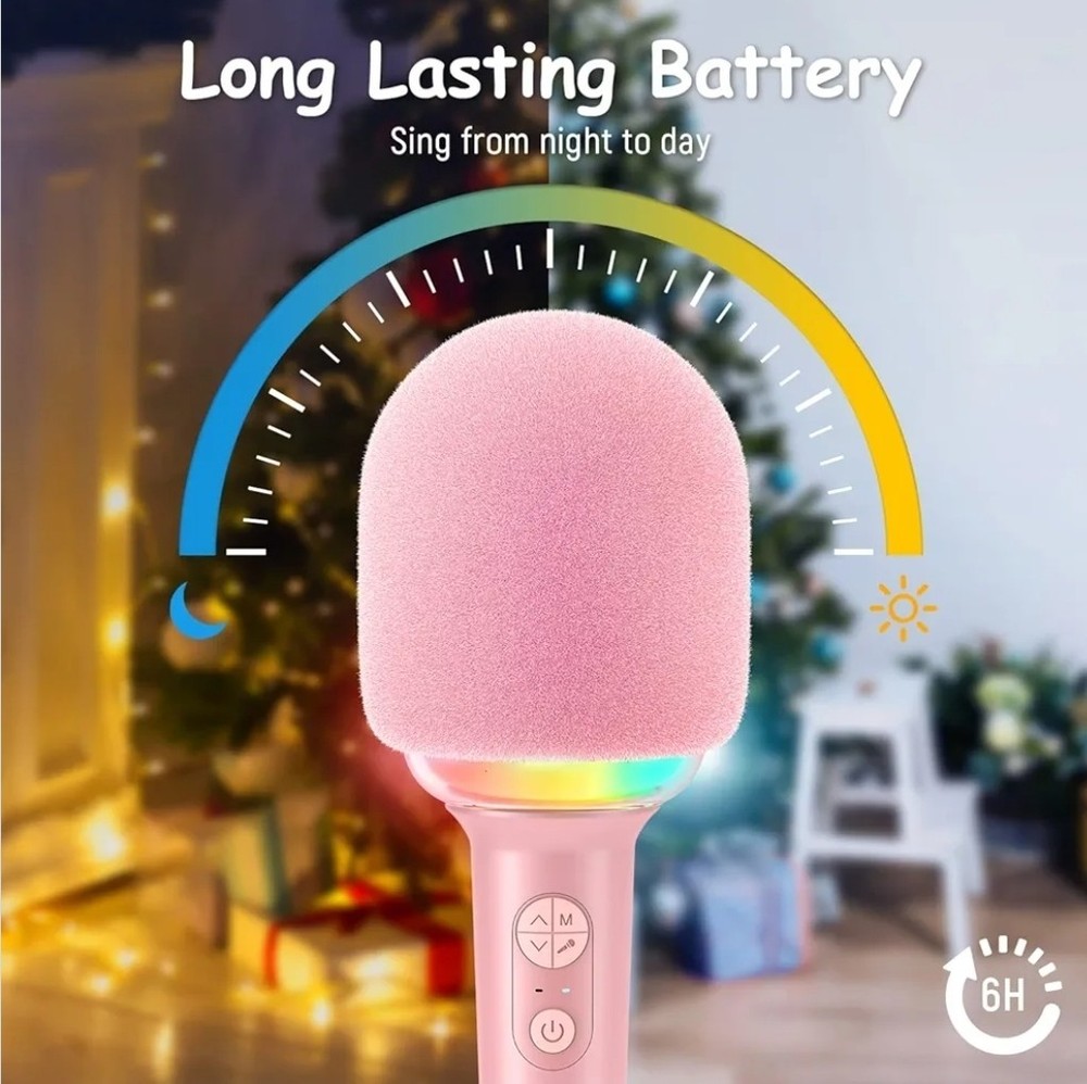 FIFINE Wireless Bluetooth Karaoke Microphone with Built-in Speake